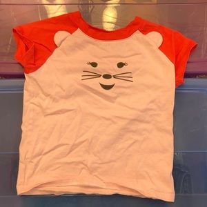 Wellie Wishers by American Girl pinky coral cute animal face tee shirt size 7